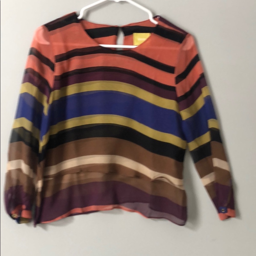 Anthropologie sheer striped top